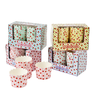 Set of 12 Striped & Strawberry Print Cup Cake Cases By Rice DK